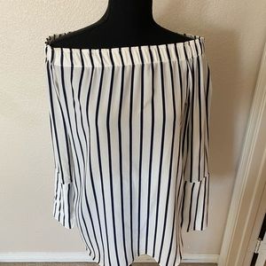 Off shoulder striped top